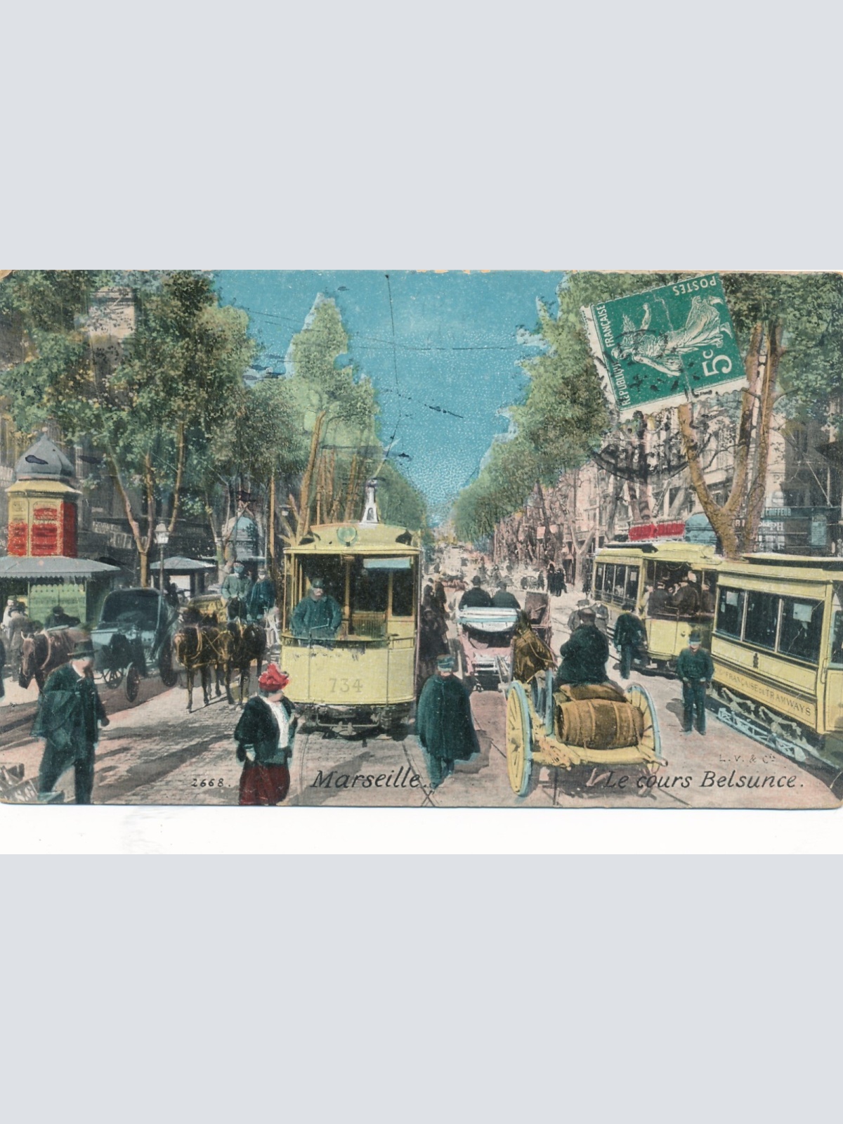 AK aus Marseille Le cours Belsunce Frankreich Ansichtskarte (8578)