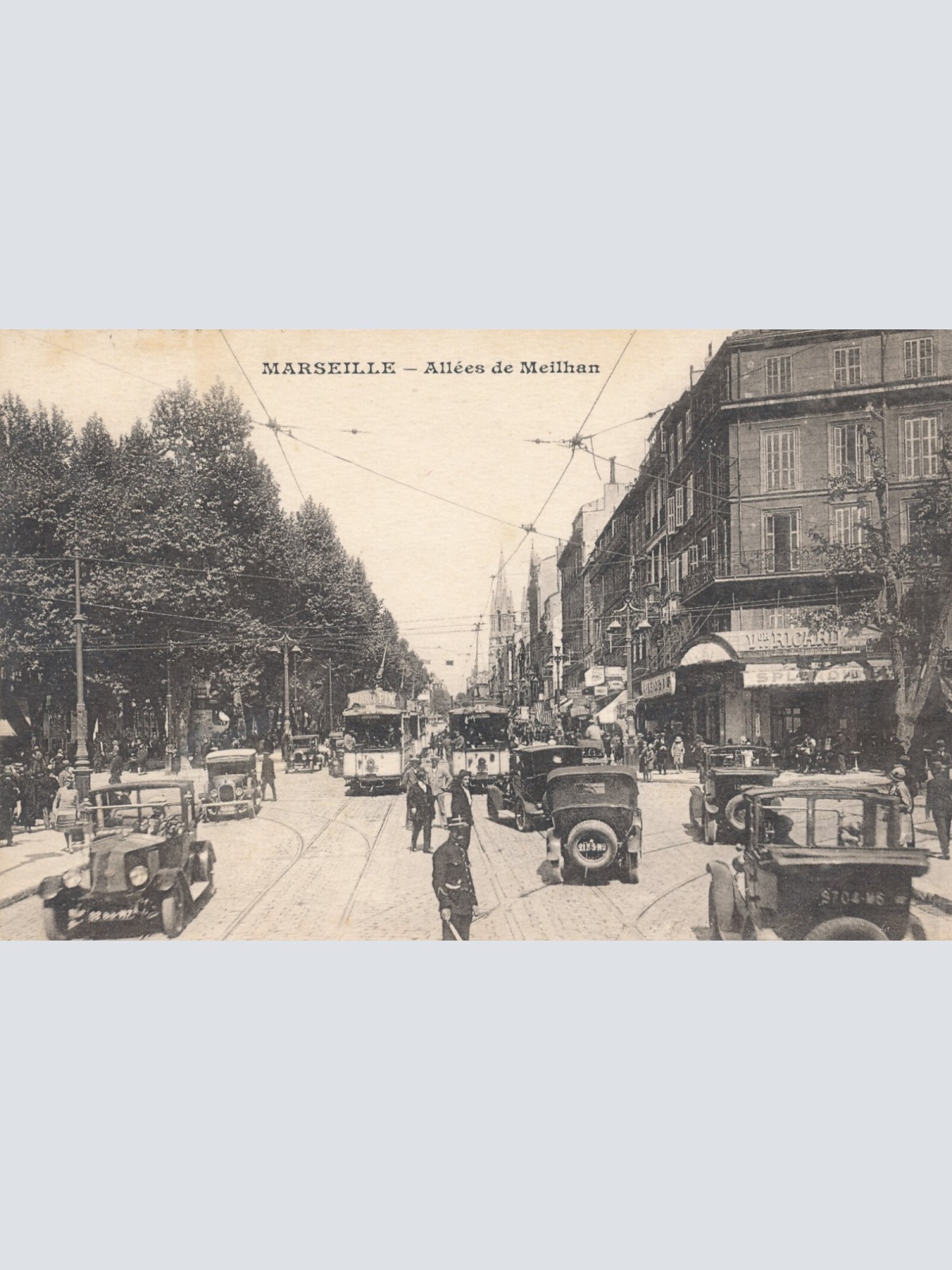 AK aus Marseille Stadt mit Oldtimer Frankreich Ansichtskarte (8614)