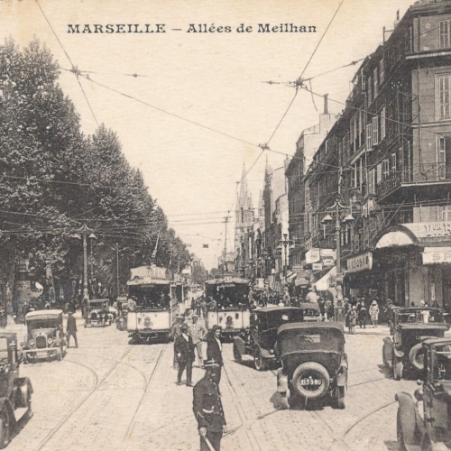 AK aus Marseille Stadt mit Oldtimer Frankreich Ansichtskarte (8614)