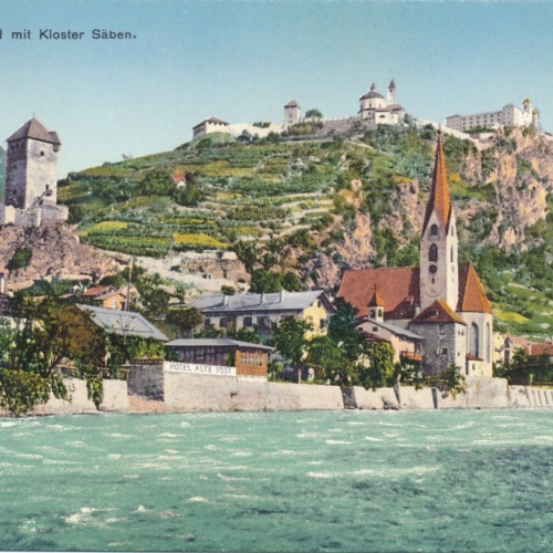 AK aus Klausen mit Kloster Säben Italien Ansichtskarte (8406)