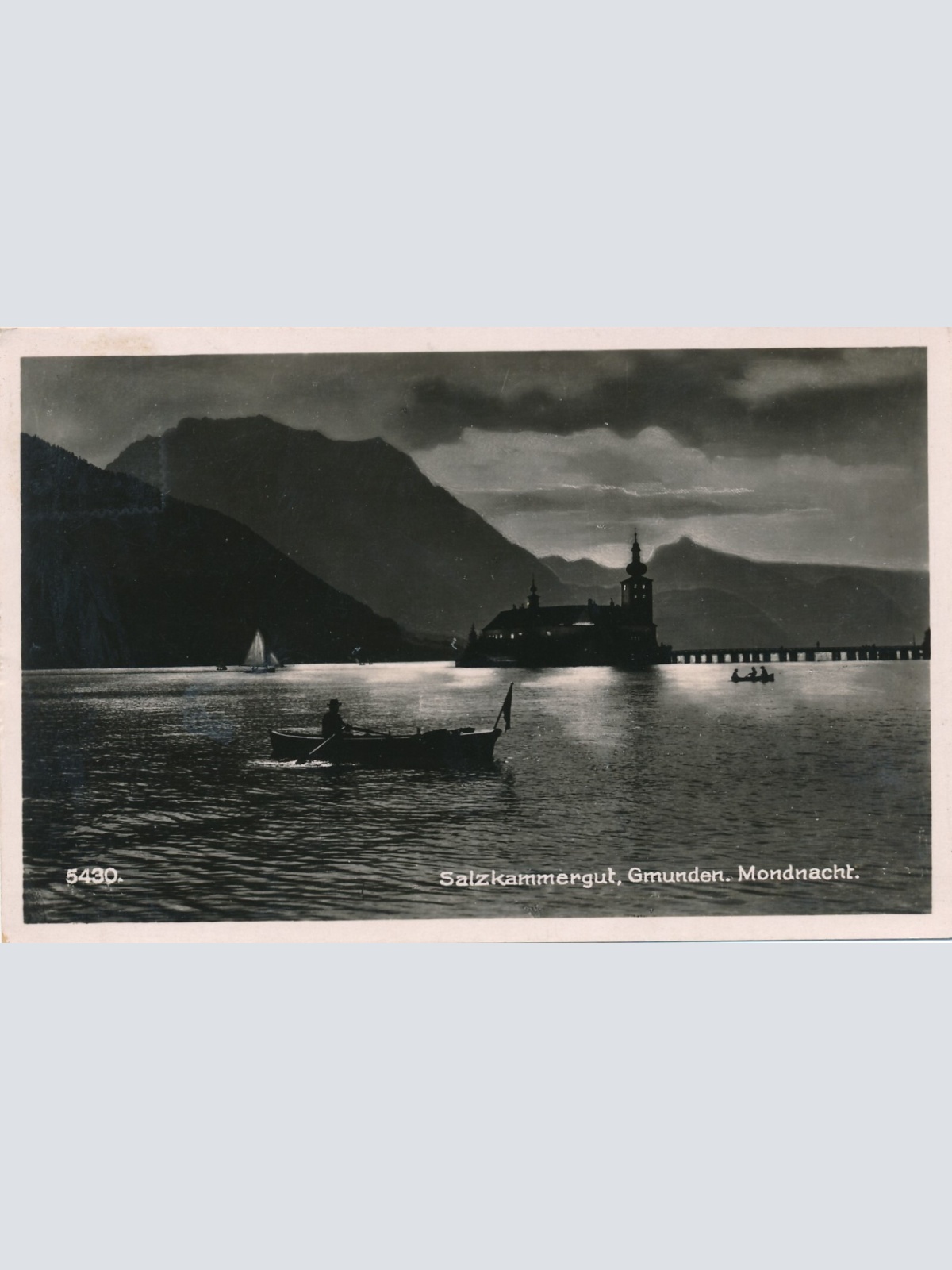 AK aus Gmunden Mondnacht Oberösterreich Ansichtskarte (8434)