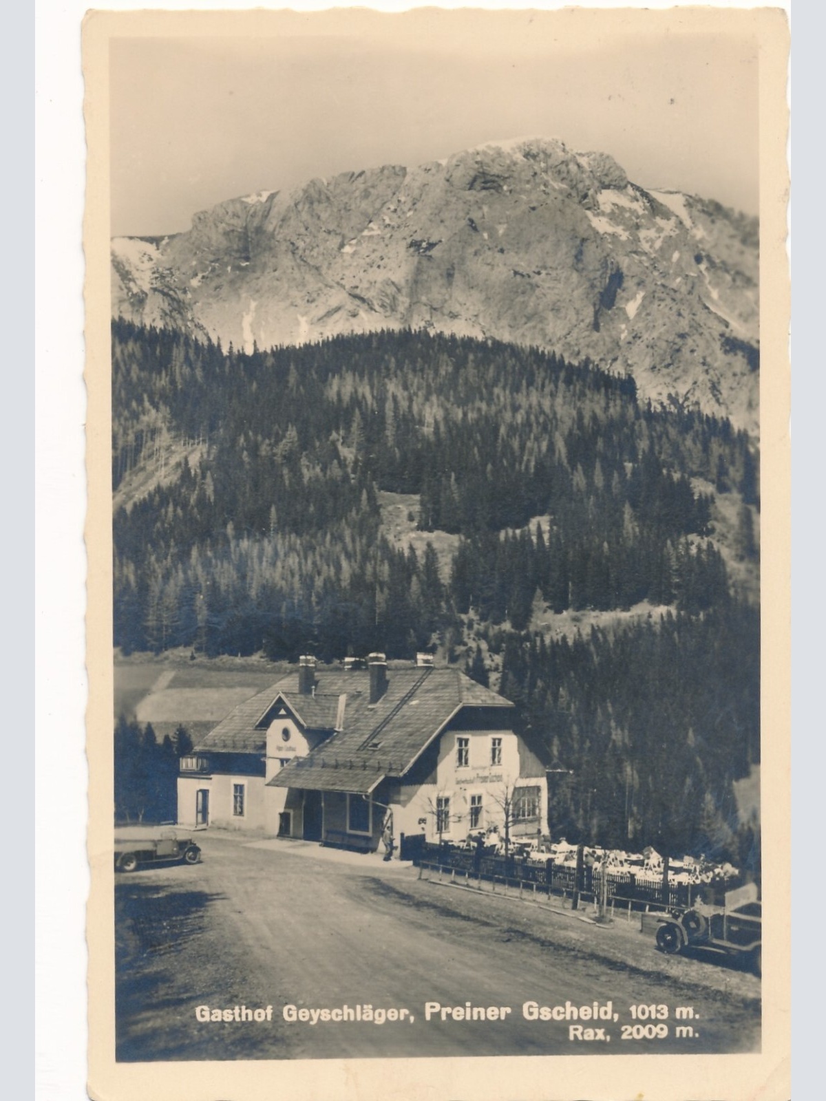 AK vom Gasthof Geyschläger Preiner Gscheid Niederösterreich Ansichtskarte (8381)