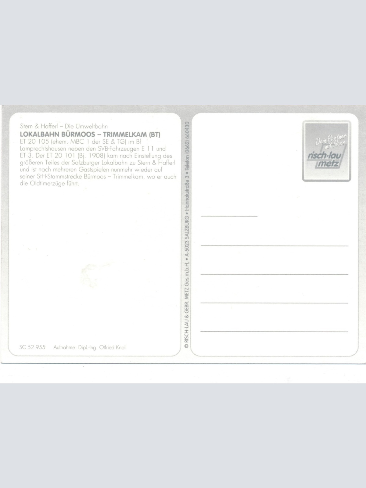 AK aus Trimmelkam mit Umweltbahn Oberösterreich Ansichtskarte (8880)