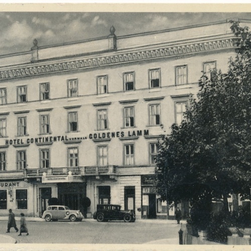 AK aus Wien mit Hotel Continental + Oldtimer (7242)