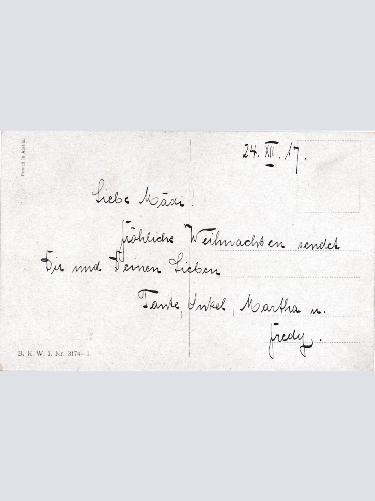 Motiv - Karte Herzliche Weihnachten Mädchen mit Schlitten (7212)