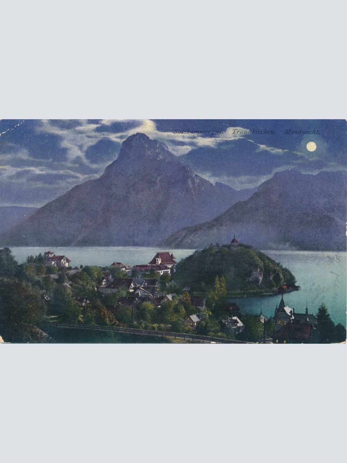 AK, Salzkammergut, Traunkirchen, Mondnacht, Oberösterreich (S2272)