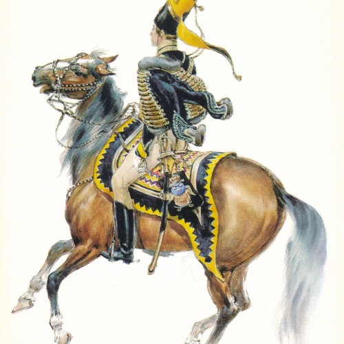 AK Uniform Kaiserr. Schweden 1837 Husaren reg. Offizier Ansichtskarte (8729)