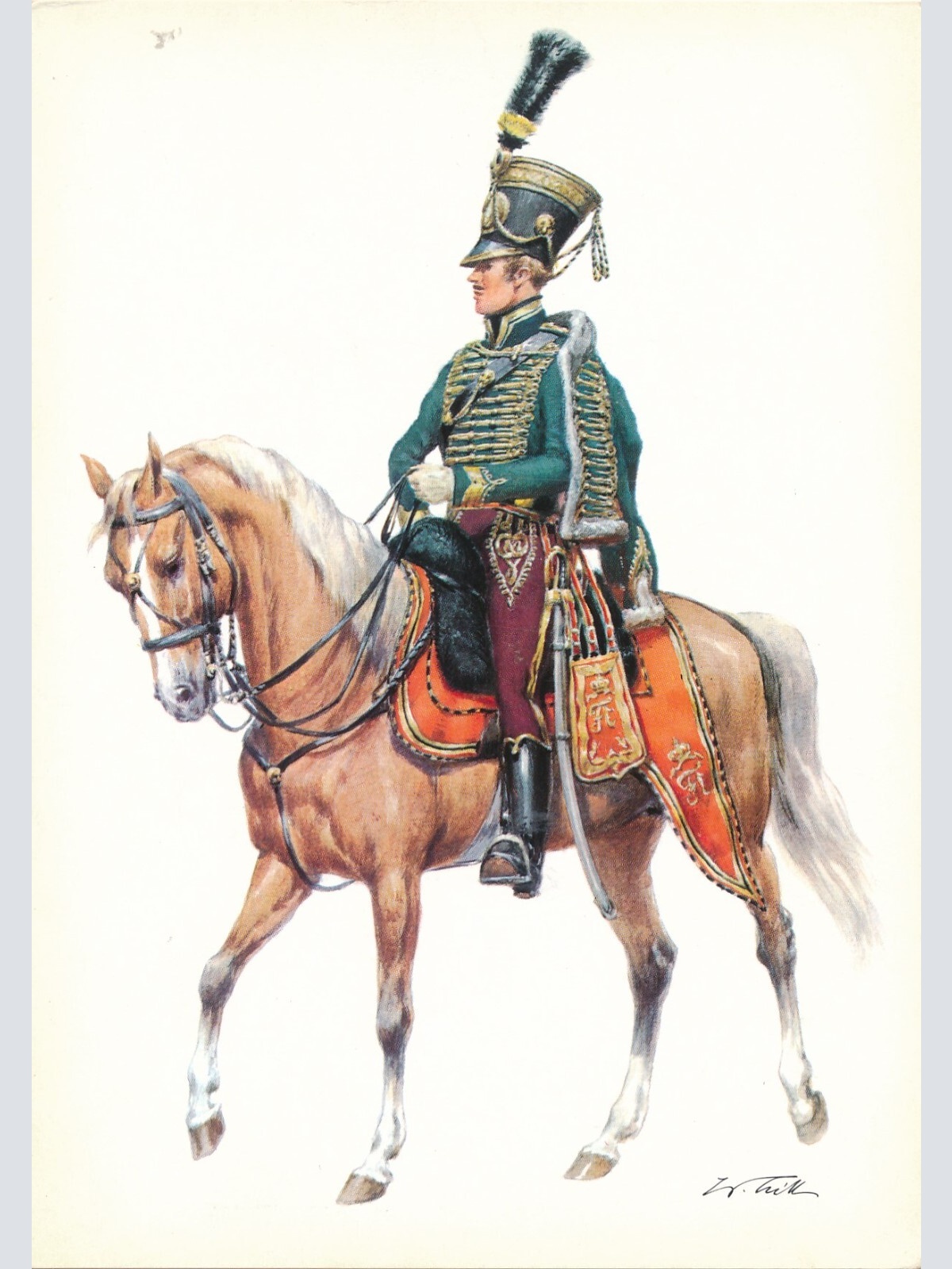 AK Uniform Kaiserr. Österr 1820 Husaren Frimont Offizier Ansichtskarte (8719)