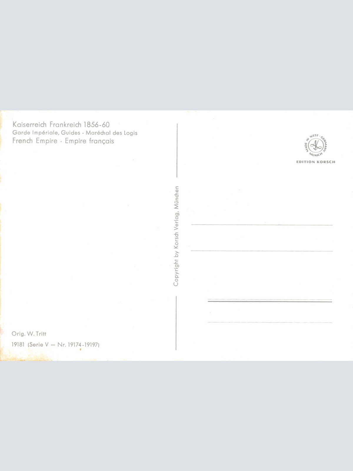 AK Uniform Kaiserr. Frankreich 1856 Garde Guides Ansichtskarte (8722)