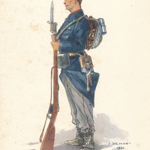 AK Uniform Belgien 1914 Soldaat Linie Infanterie Ansichtskarte (8740)