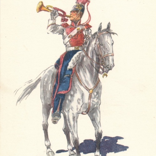 AK Uniform Belgien 1835 Lanciers Trompette Ansichtskarte (8752)