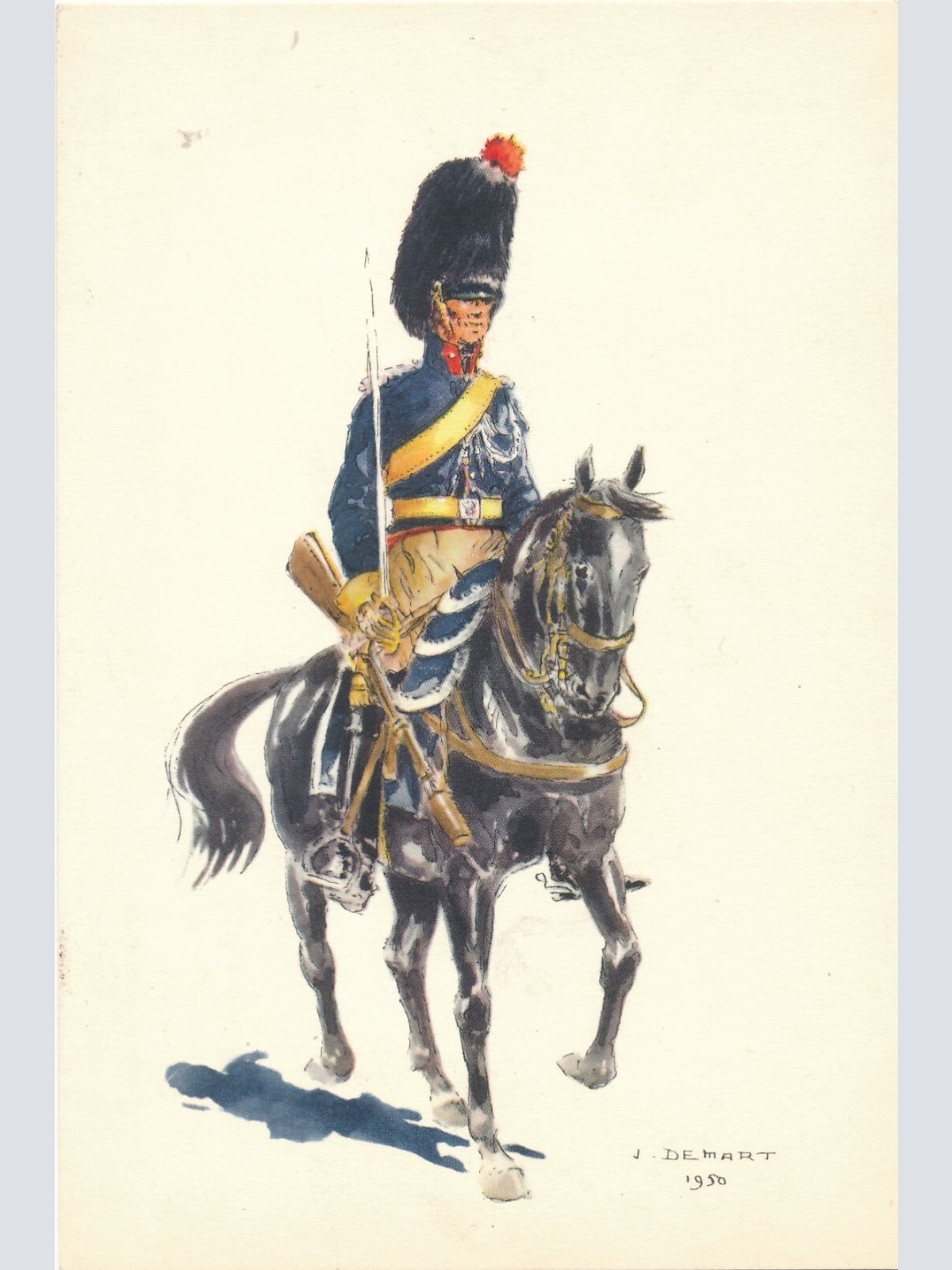 AK Uniform Belgien 1831 Gendarmerie Ansichtskarte (8745)