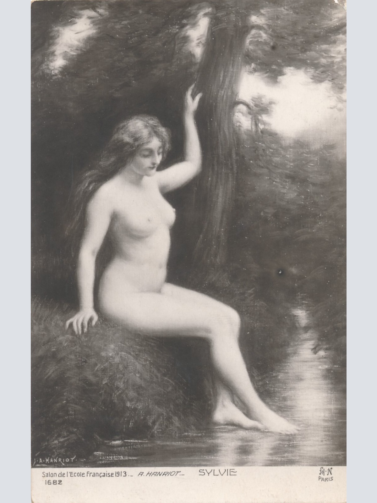 AK Erotik Akt - Nackt Busen Nackte Frau Sylvie 1913 (6906)