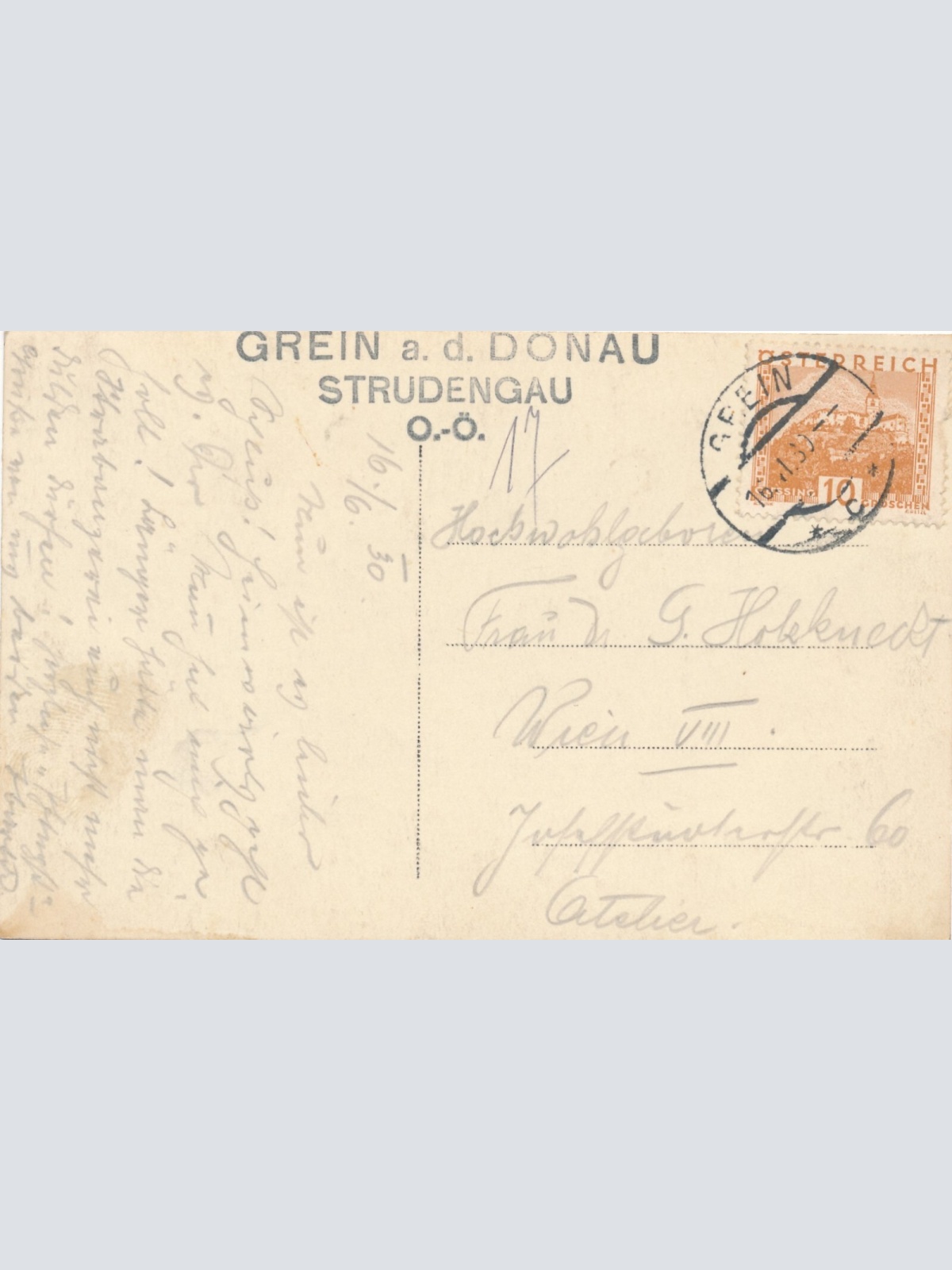 AK aus Grein an der Donau mit Dampfer Oberösterreich Ansichtskarte (8854)