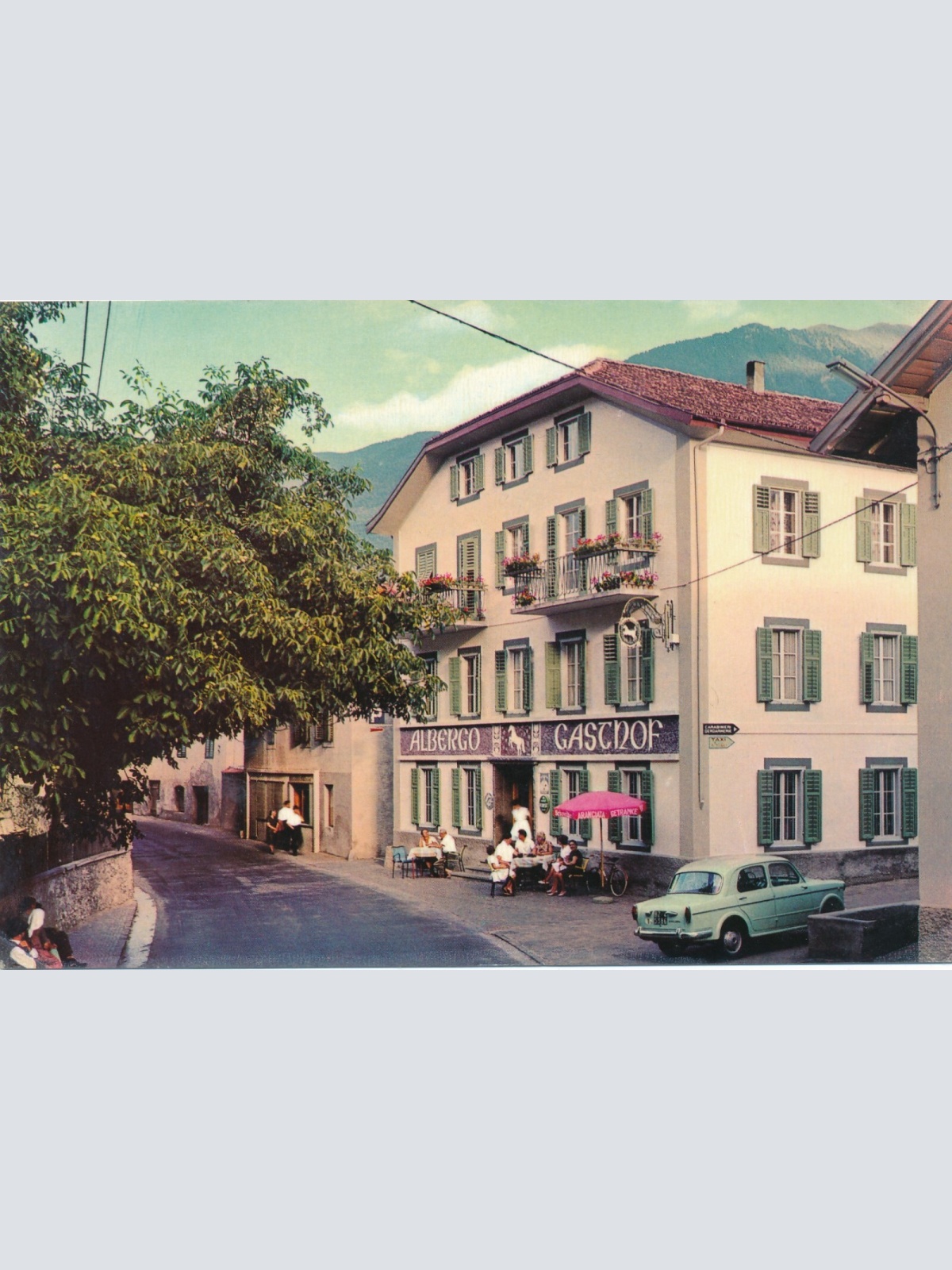 AK aus Latsch mit Gasthof zum weissen Rössl Italien Ansichtskarte (8844)