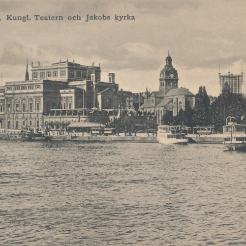 AK aus Stockholm Kungl. Teatern och Jakobs kyrka Schweden (7382)