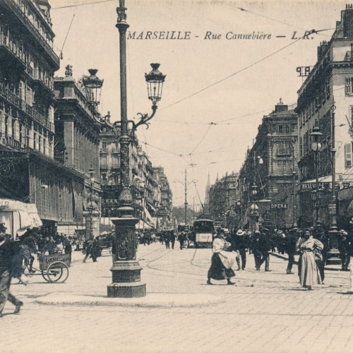 AK aus Marseille Rue Cannebiere Italien Ansichtskarte (8773)