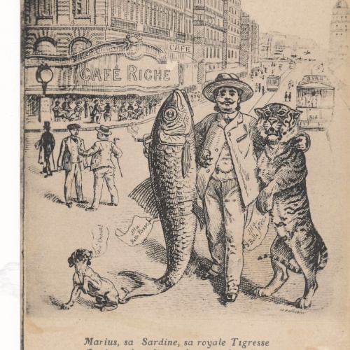 AK aus Marseille Le trio Marseillais mit Sardine Italien Ansichtskarte (8759)