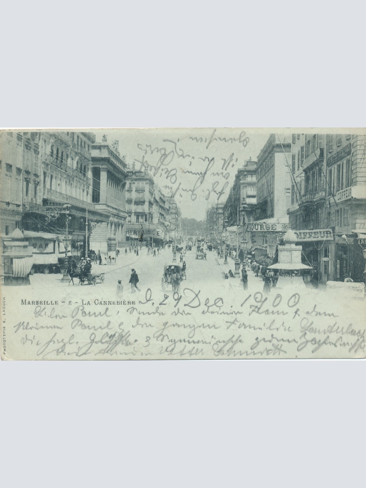 AK aus Marseille La Cannebiere Italien Ansichtskarte (8777)