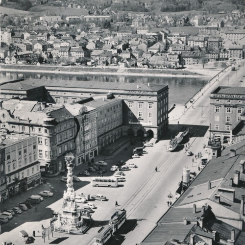 AK aus Linz Oberösterreich Hauptplatz Fliegerfoto(J6)