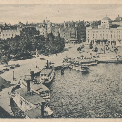 AK aus Stockholm Utsikt fran strand Hotell Schweden (7356)