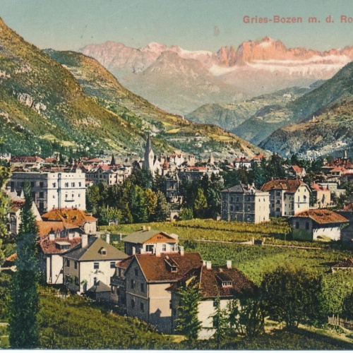 AK aus Gries bei Bozen mit Rosengarten Italien Ansichtskarte (9192)