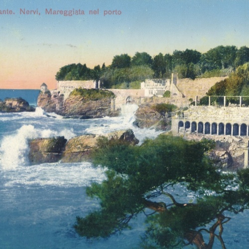 AK aus Nevri Mareggiata nel porto Italien Ansichtskarte (9193)