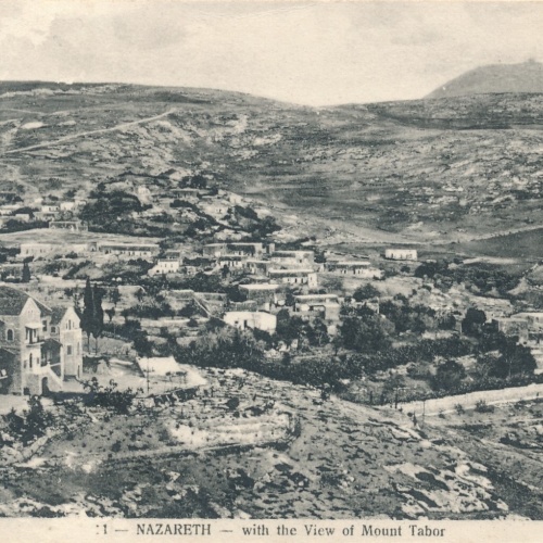 AK aus Nazareth view of mount Tabor Israel Asien Ansichtskarte (9194)