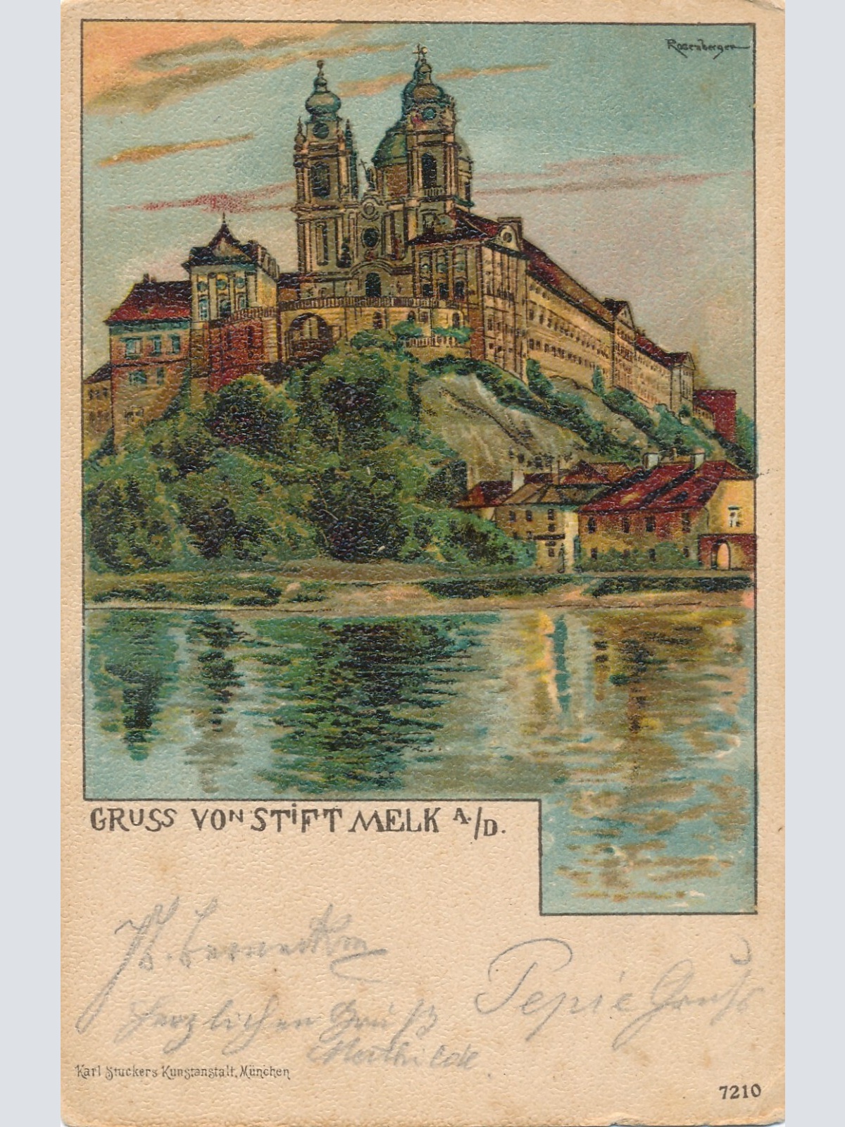 AK gruss vom Stift Melk Niederösterreich Ansichtskarte (9223)