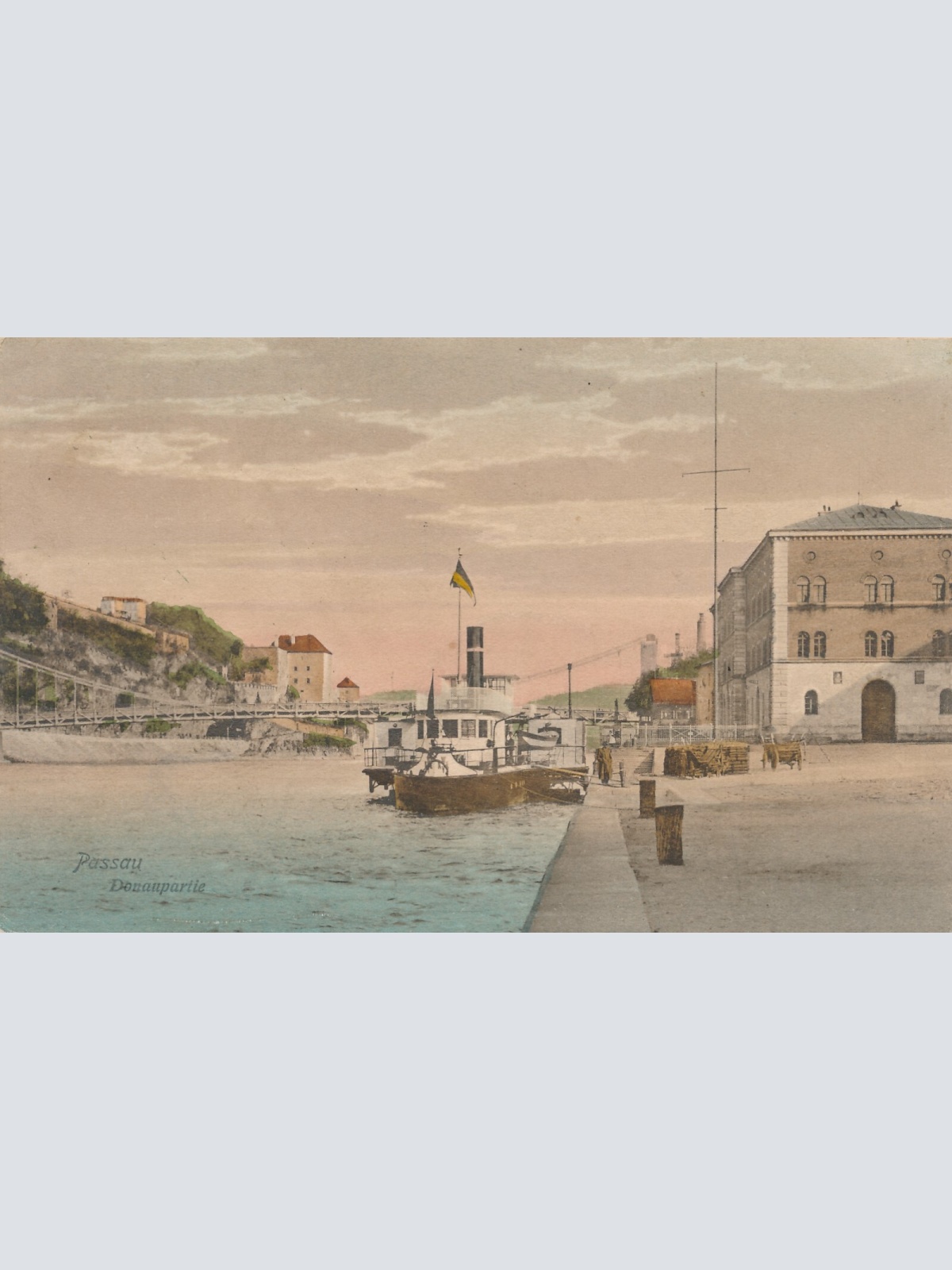 AK aus Passau mit Dampfer Bayern Ansichtskarte (9210)