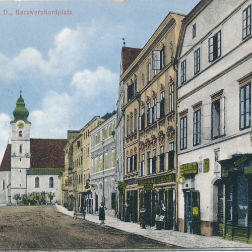 AK aus Aschach Kurzwarenhardplatz Oberösterreich Ansichtskarte (9084)