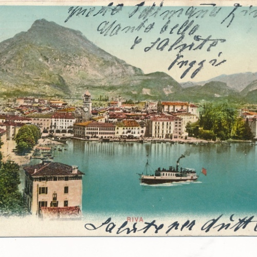 AK aus Riva di Garda mit Dampfer Italien Ansichtskarte (9086)