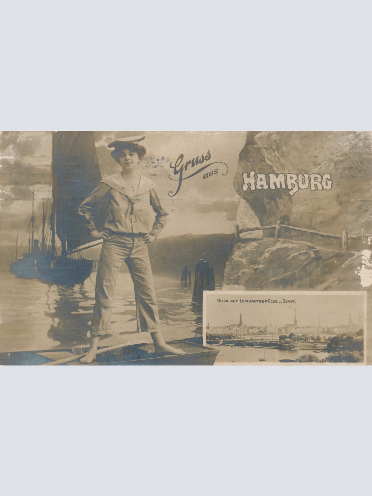 AK aus Hamburg mit Schiff Ansichtskarte (9067)