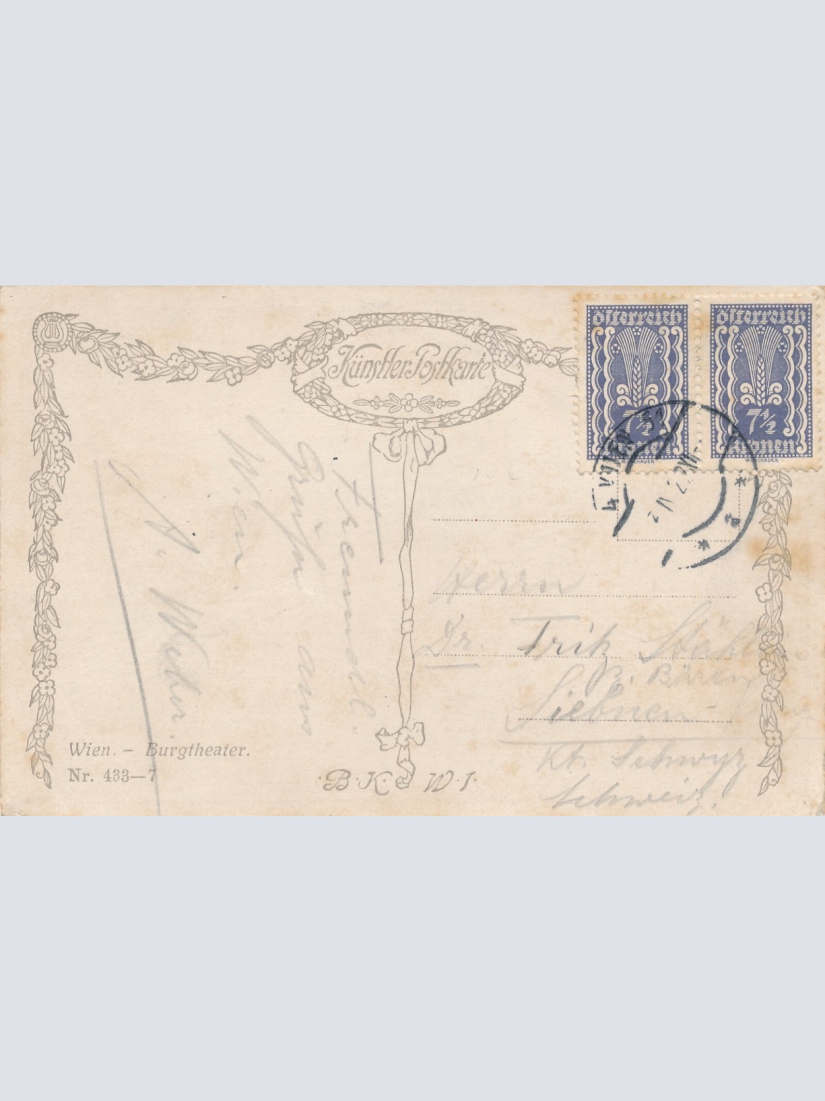 AK aus Wien Burgtheater Ansichtskarte (9043)