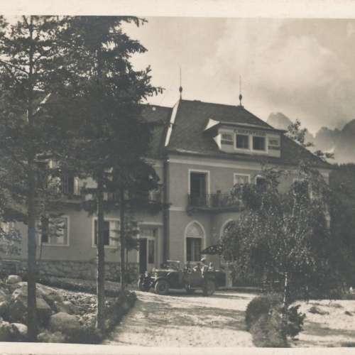 AK aus Vysoke Tatry mit Pension Karpathia Tschechoslowakei Ansichtskarte (9054)