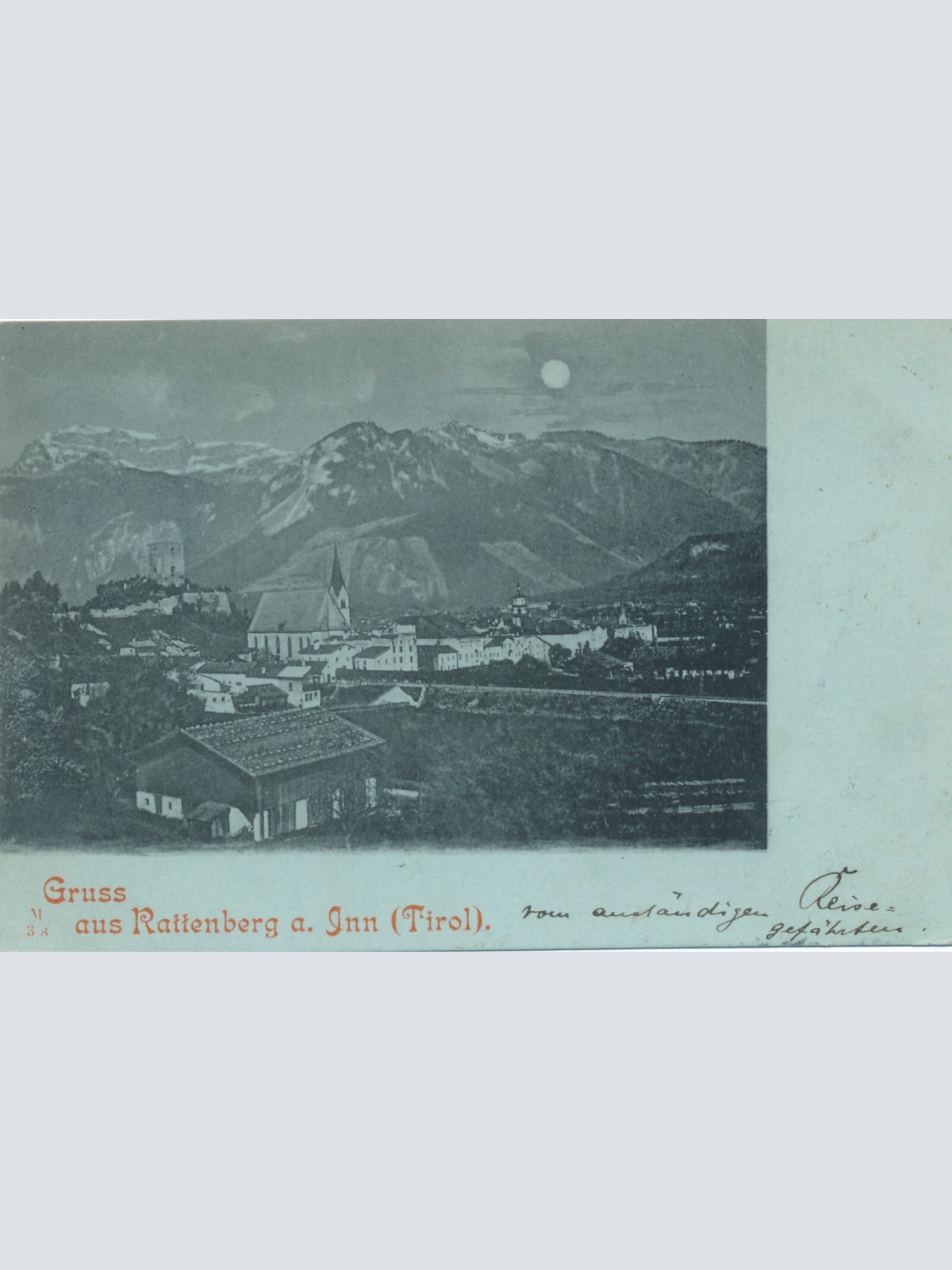 Mondschein - Karte gruss aus Rattenberg am Inn Tirol (7505)