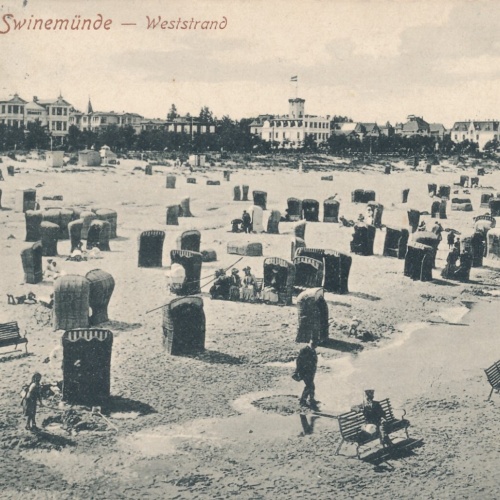 AK aus Swinemünde am Strand Polen (7590)