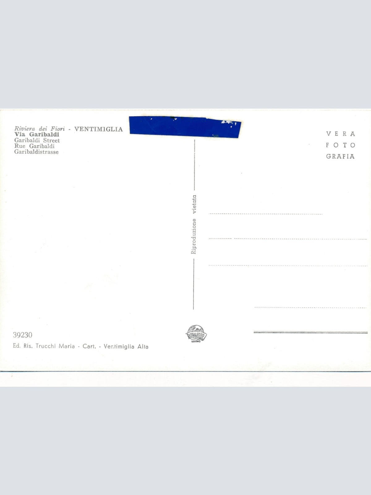 AK aus Ventimiglia Rivera dei Fiore Italien Ansichtskarte (9525)