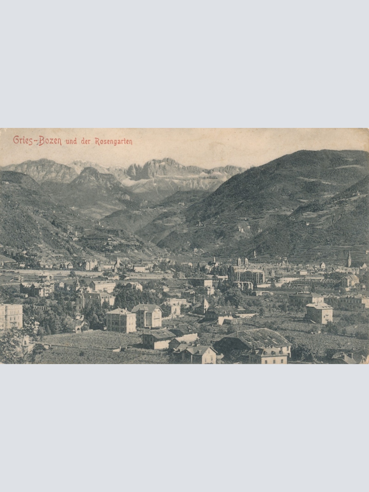 AK aus Greis bei Bozen - Bolzano mit Rosengarten Italien Ansichtskarte (9514)