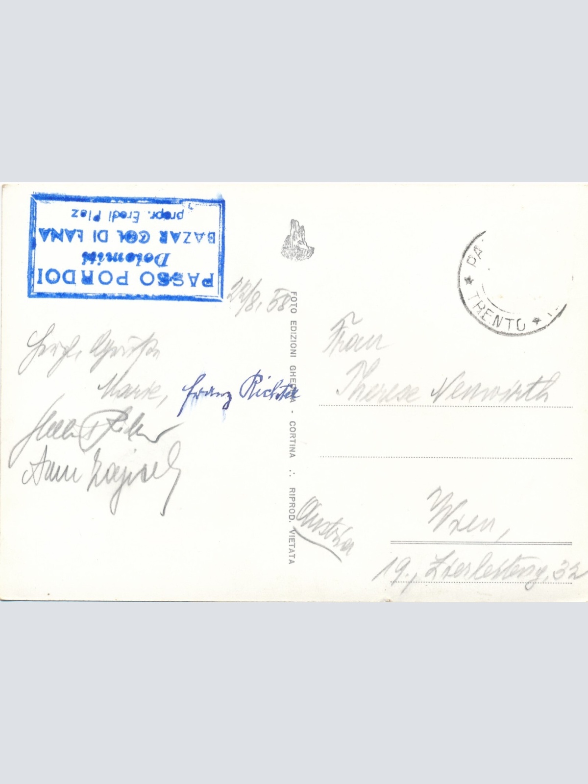 AK aus Passo Pordoi Italien Ansichtskarte (9517)