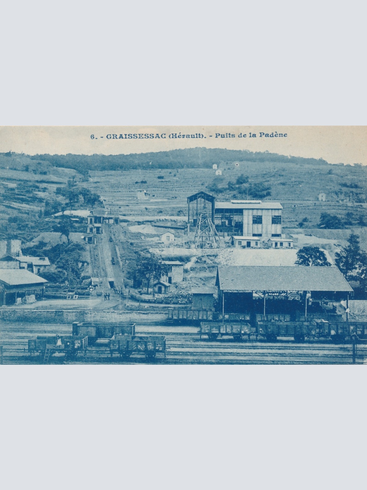 AK aus Graissessac Puits de la Padene mit Bahnhof (7956)