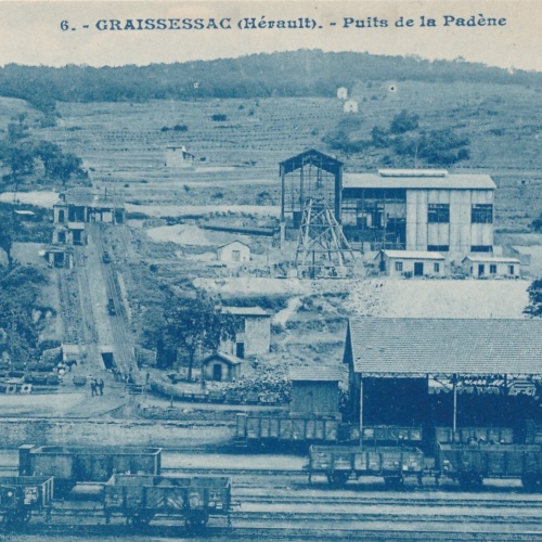 AK aus Graissessac Puits de la Padene mit Bahnhof (7956)
