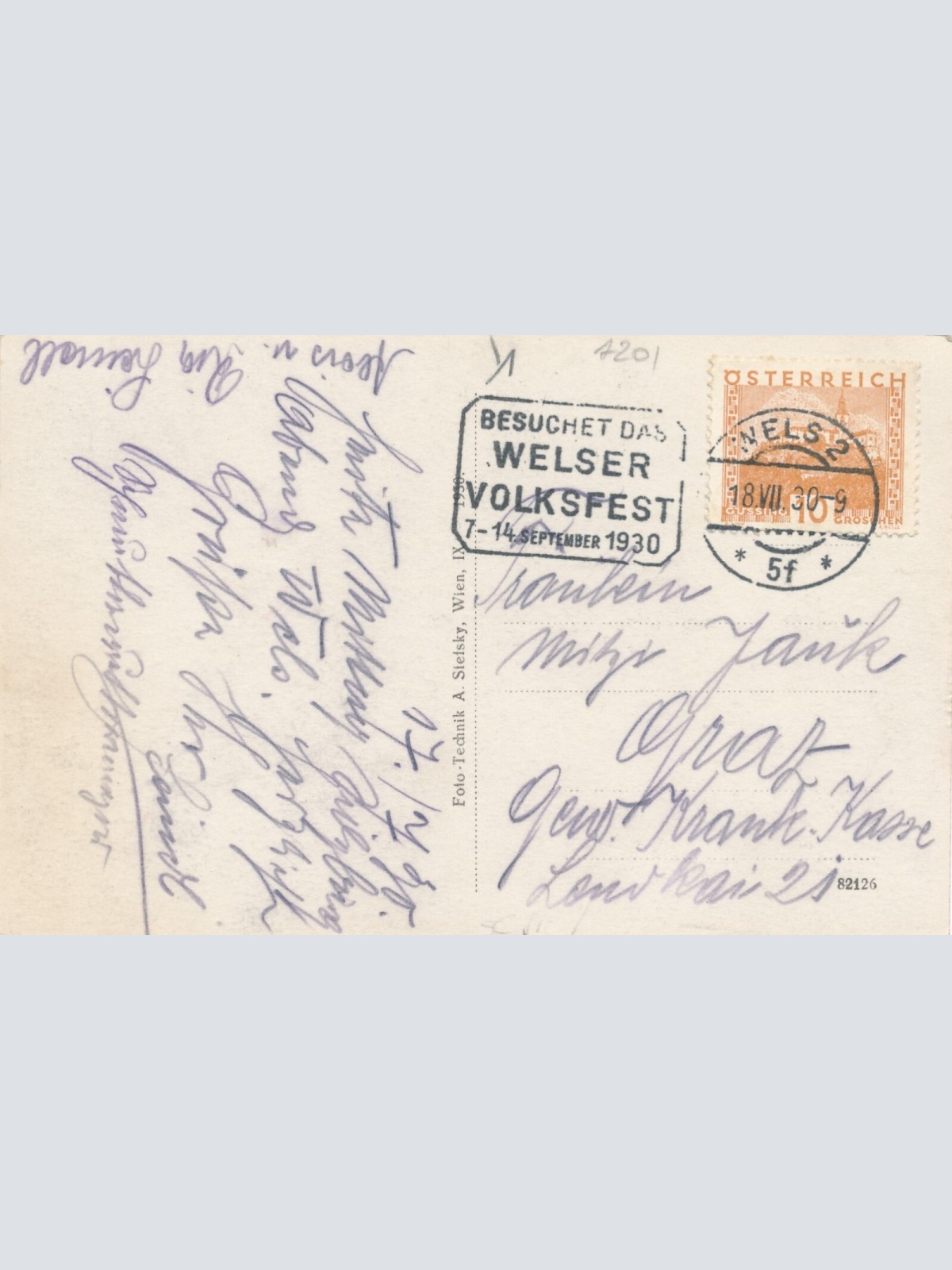 AK aus Wels Straßenansicht Oberösterreich Ansichtskarte (9552)