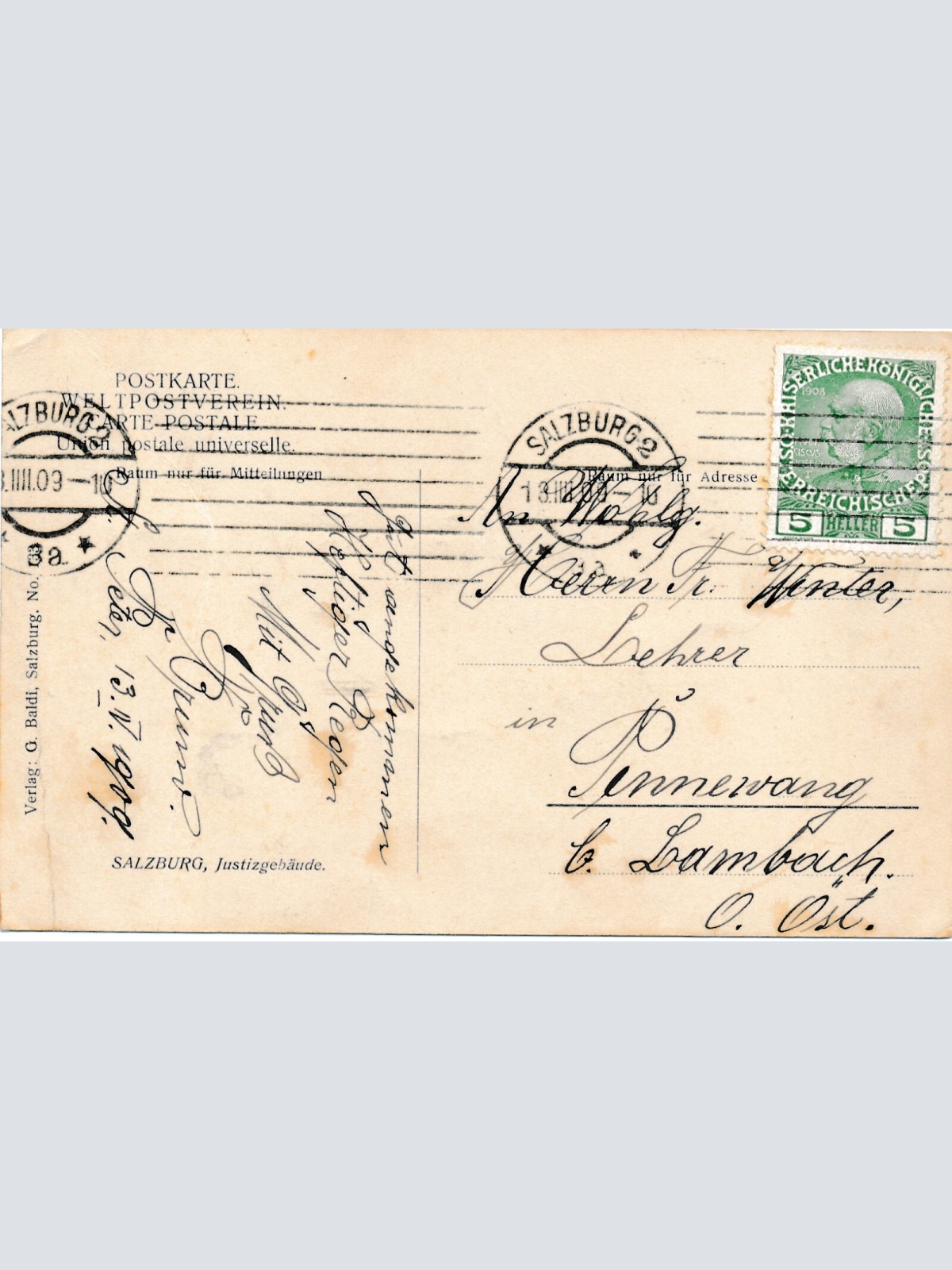 AK aus Salzburg Justizgebäude Salzburg Ansichtskarte (9248)