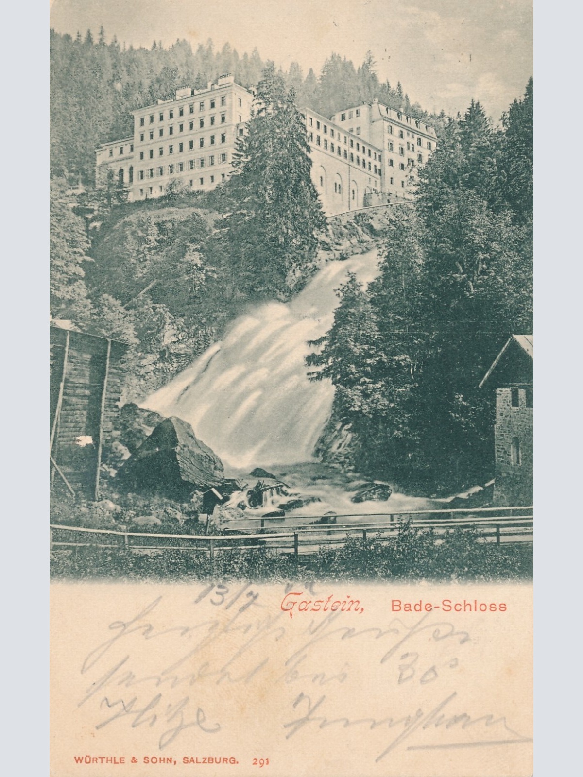 AK aus Gastein mit Bade Schloss Salzburg Ansichtskarte (9251)