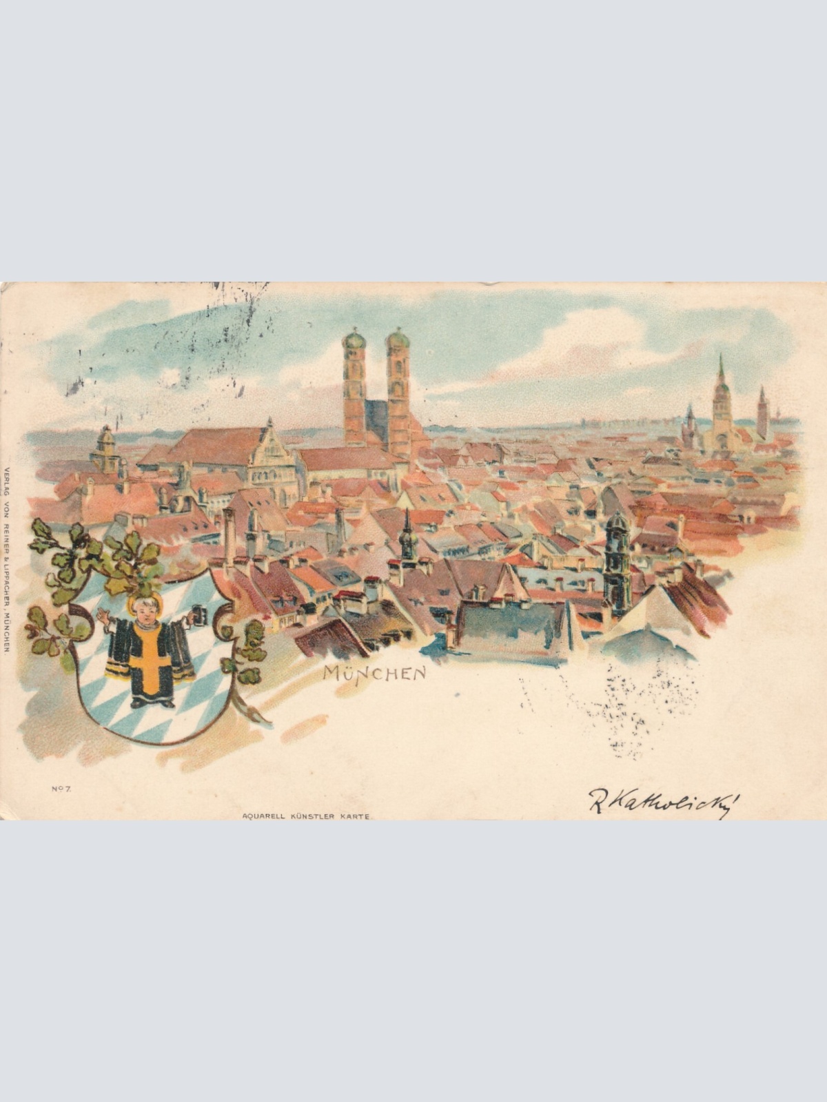 Litho - Karte gruss aus München Bayern Ansichtskarte (9335)