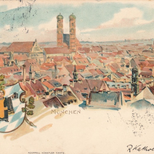 Litho - Karte gruss aus München Bayern Ansichtskarte (9335)