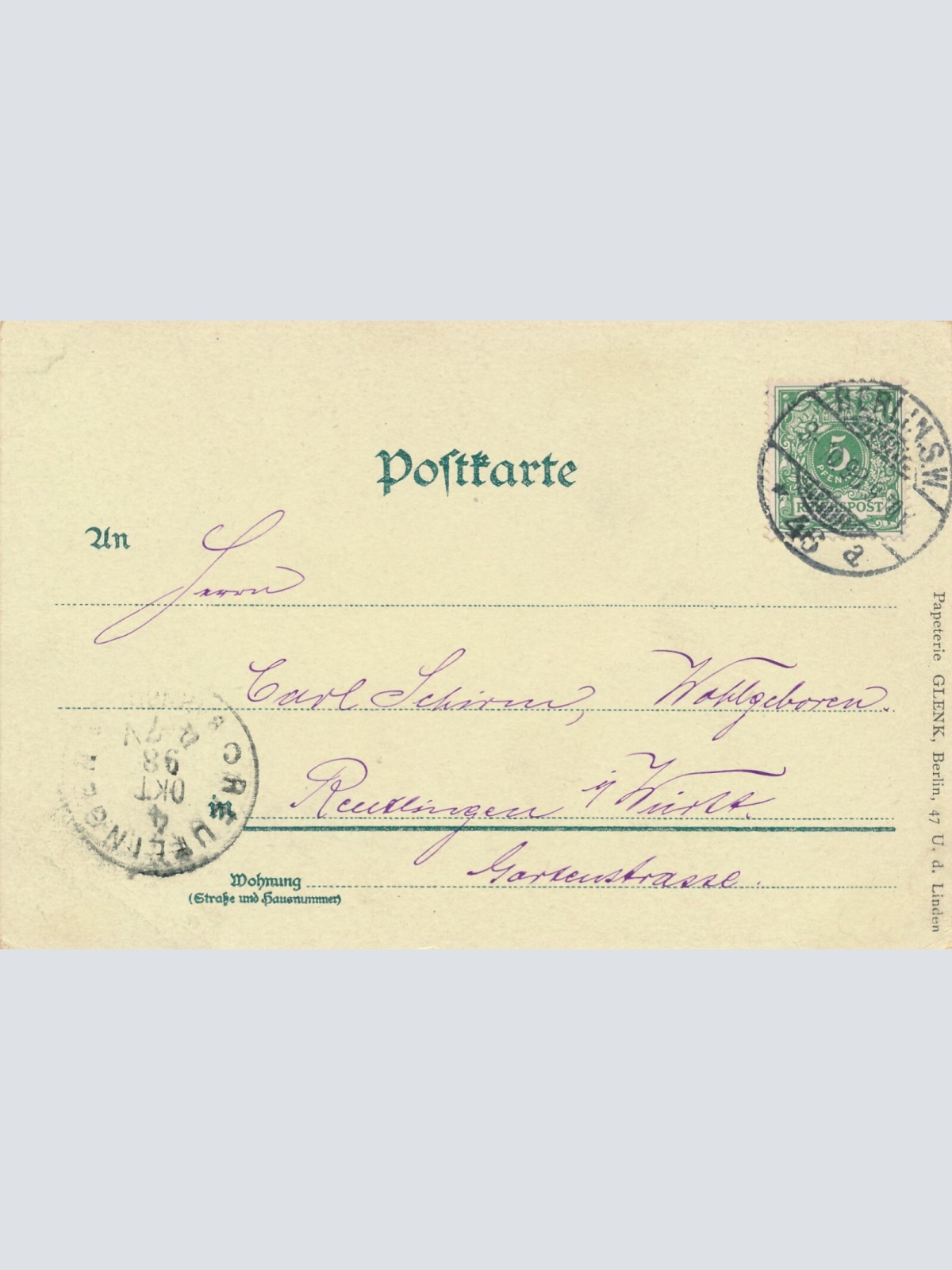 Litho - Karte gruss aus Berlin Unter den Linden Ansichtskarte (9353)