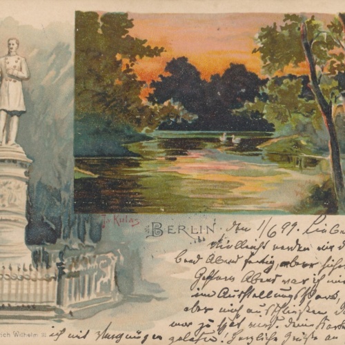 Litho - Karte gruss aus Berlin Thiergarten Ansichtskarte (9352)