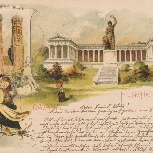 Litho - Karte gruss aus München Bavaria Bayern Ansichtskarte (9342)